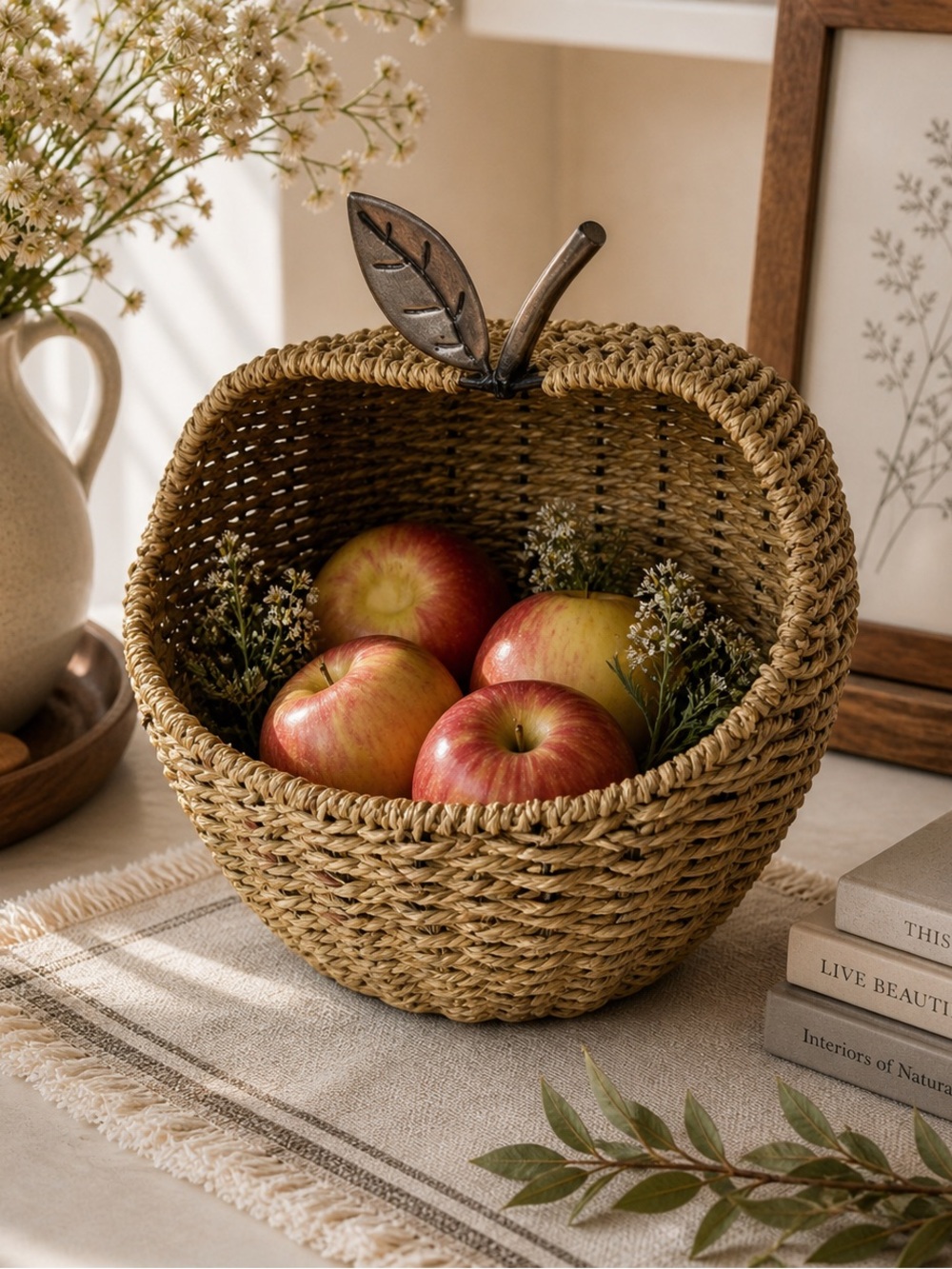Vintage Apple Basket – Woven Cottage Decor